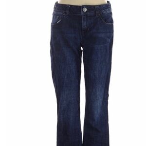 CAbi kick flare mid-rise crop blue jeans—Size 2